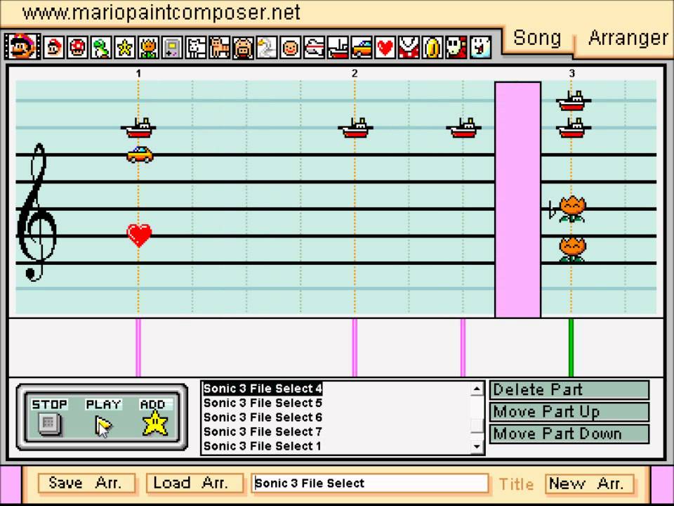 Sonic 3 File (Data) Select Music - Mario Paint