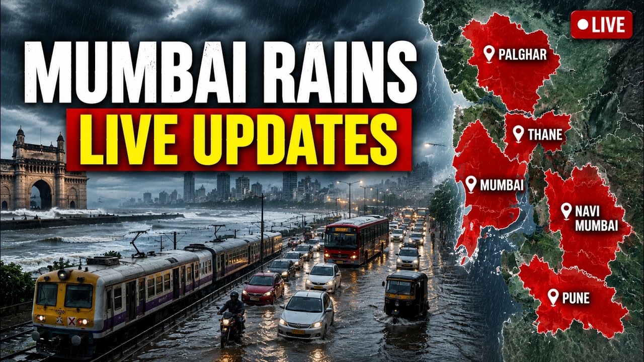 Mumbai Rains LIVE | Schools Closed in Mumbai, Thane, Navi Mumbai & Pune | Traffic & Train LIVE