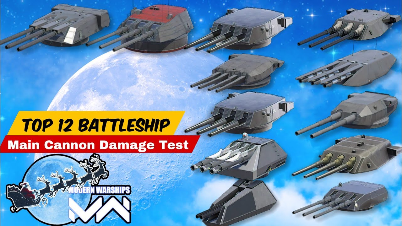 All Battleship Main Cannon - Damage Comparison Which One Is Best? | Modern Warships #modernwarships