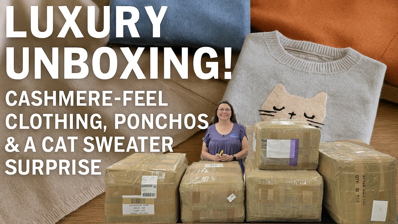 Luxury Unboxing! Cashmere-Feel Clothing, Ponchos & a Cat Sweater Surprise