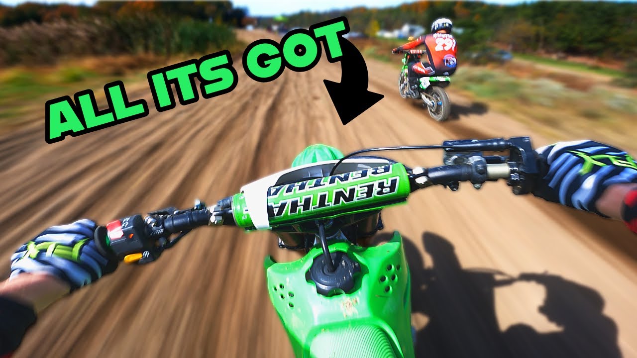 I couldn’t go any faster! East Coast Mini Moto rd.3 @ Dutchmen MX on my full mod KLX140