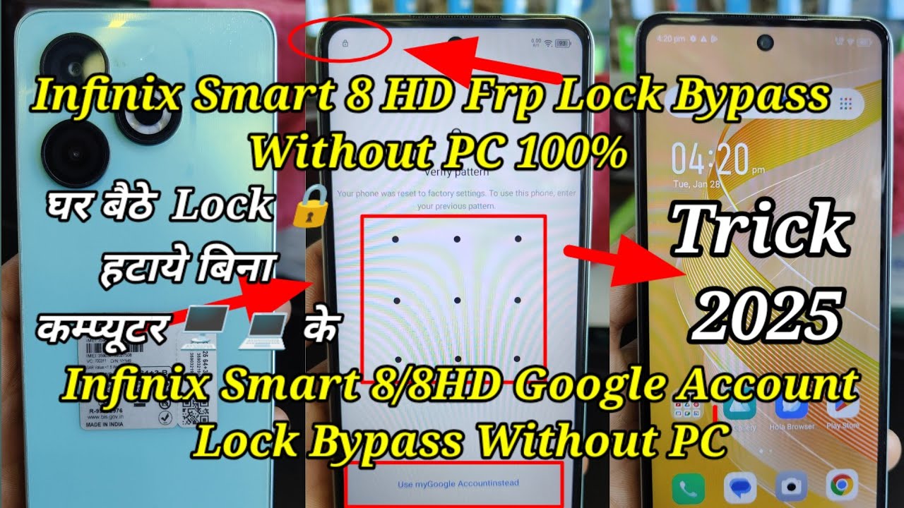 Infinix Smart 8/8HD Frp Lock Bypass Without PC/Infinix Smart 8HD (X6525) Google Account Lock Bypass