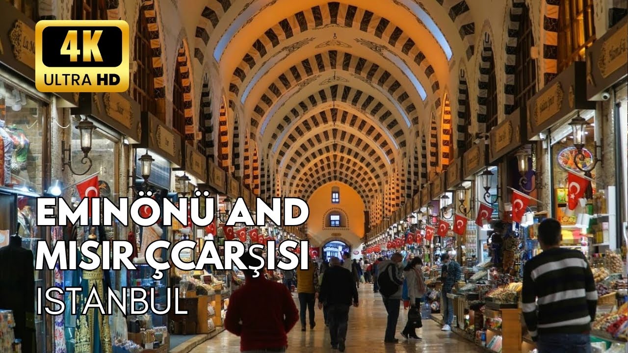 Walking in Eminönü  | Crowded Bazaar Streets, Spice Market & Bosphorus Ferry Life 🫚