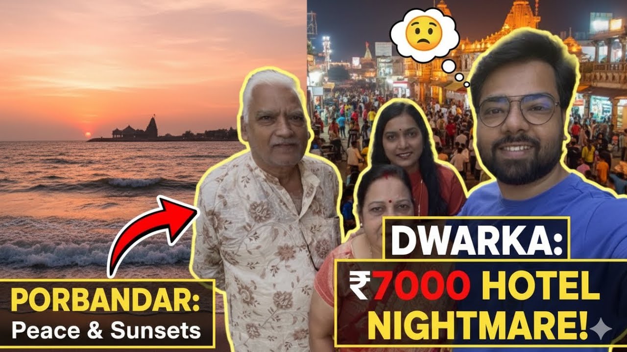 EP- 5 Our Porbandar to Dwarka : Diary Sunset Bliss & Hotel Hunts || I Paid ₹7000 for a Room?