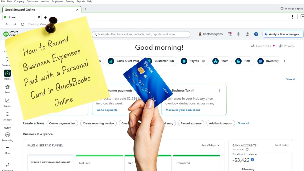 How to Record Business Expenses Paid with a Personal Card in QuickBooks Online (QBO Tutorial)