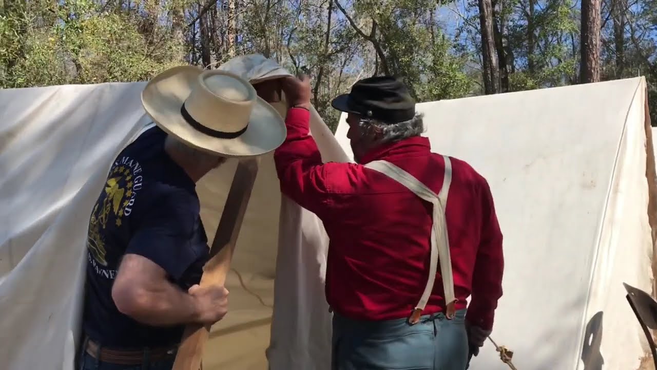 Putting up the Tent at Natural Bridge