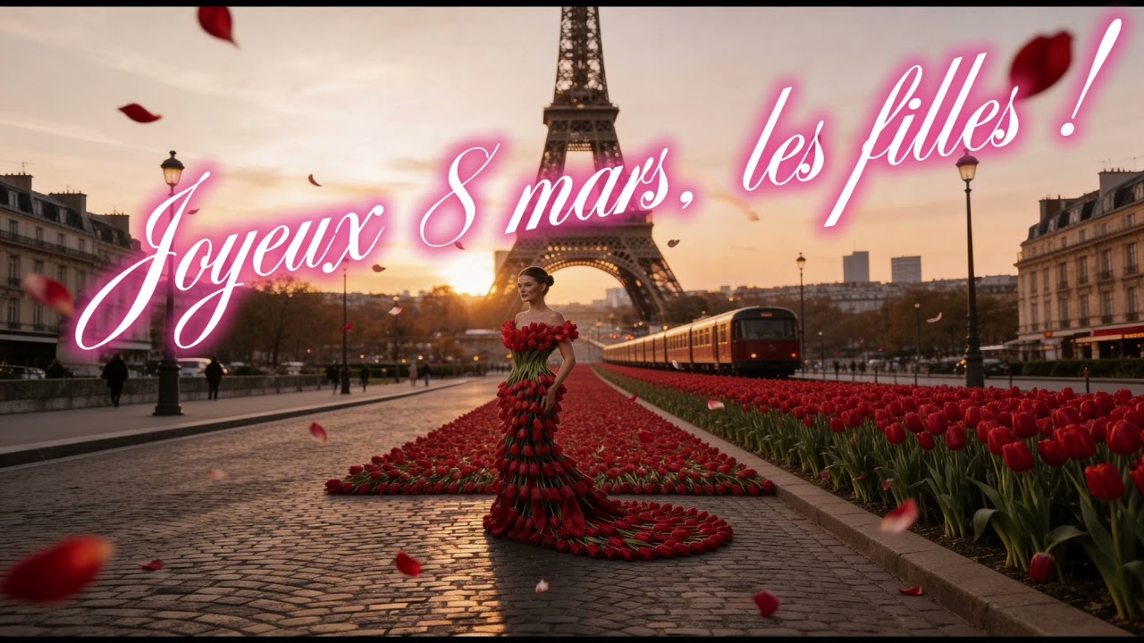 Joyeux 8 mars, les filles ! 🌷 Paris c&eacute;l&egrave;bre la Journ&eacute;e de la Femme🎉🌺❤️🥂