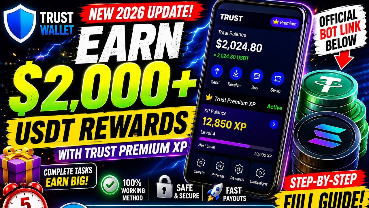 New Trust Wallet Update: How to Earn $2,000 USDT Rewards in 2026 (Full Guide)