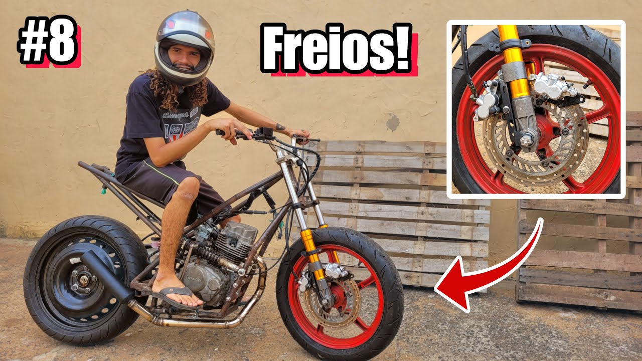 FIZ OS FREIOS DA MOTO CASEIRA!!