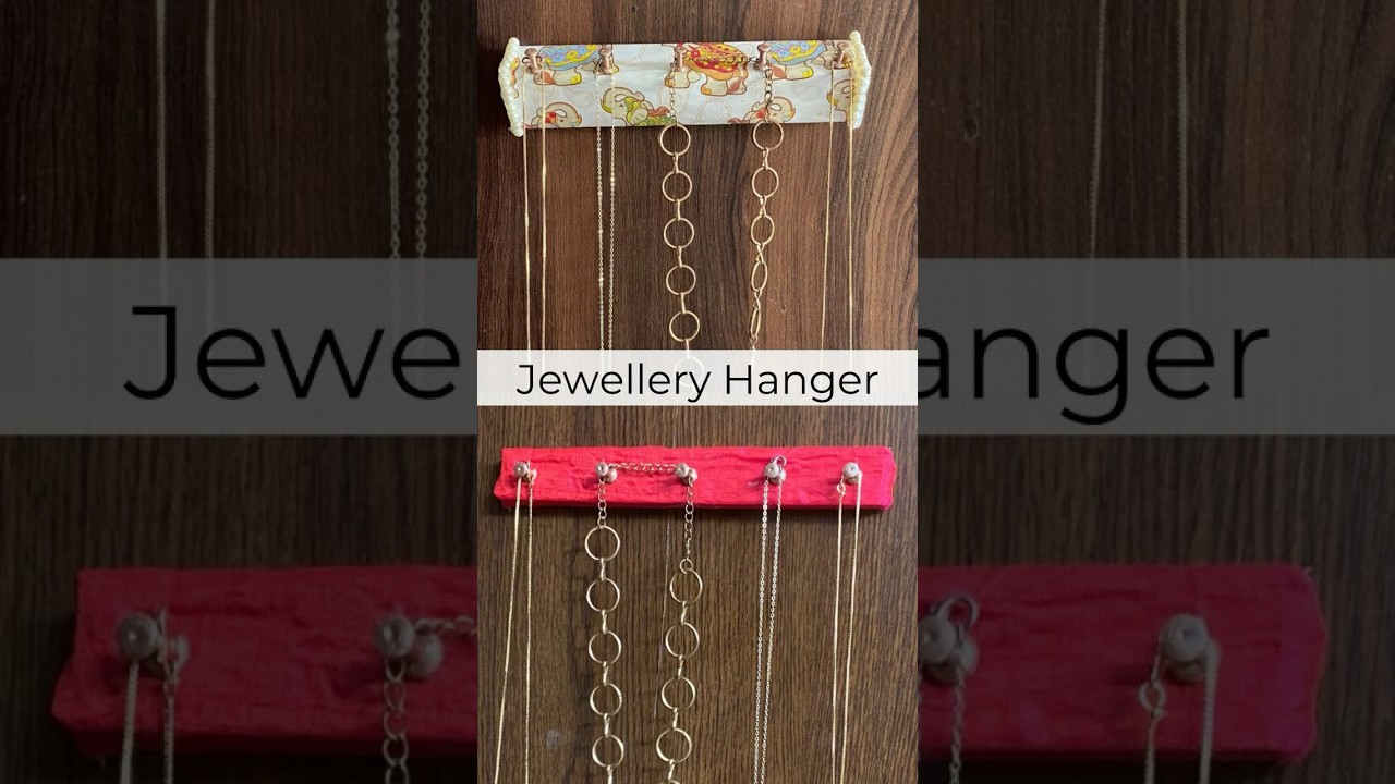 Organise your Jewellery✨Make  a CUTE Jewellery Hanger at home✨🩷Hang  jewellery, bags & accessories