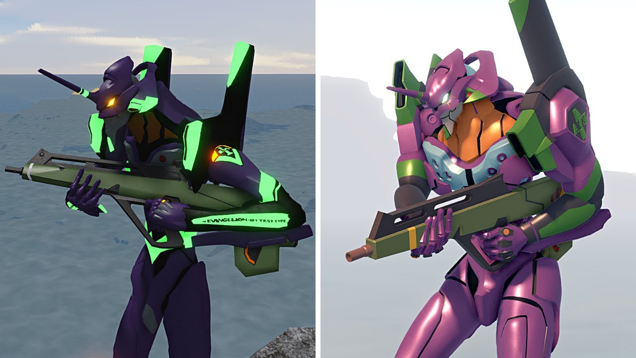 EVA-01 (exclusiva WEAPON combate) Kaiju Universe VS Kaiju Arisen 5.0 - Comparasion