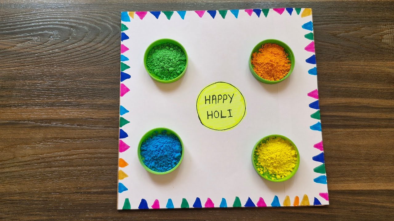 DIY Holi Decoration Idea #holi #craft #holitray #holifestival #diy #decoration