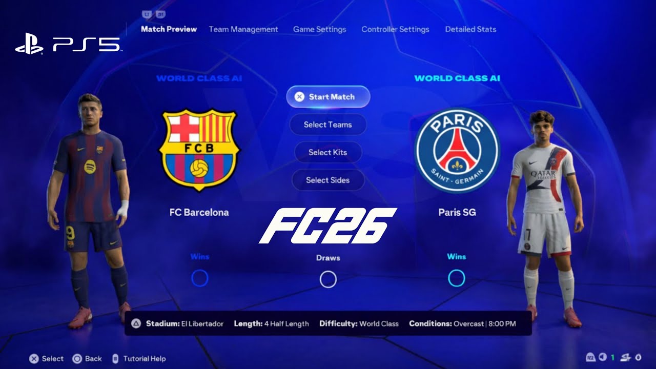 EA SPORTS FC 2026 (PS5 SLİM UHD) UEFA CHAMPİONS LEAGUE 2. WEEK BARCELONA-PARİS GAMEPLAY
