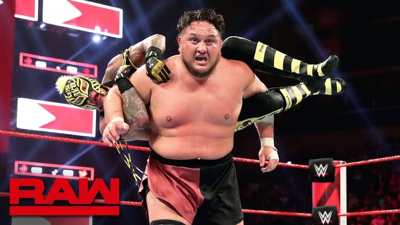 Эй Джей Стайлз против Рея Мистерио против Самоа Джо: Raw, 22 апреля 2019 года