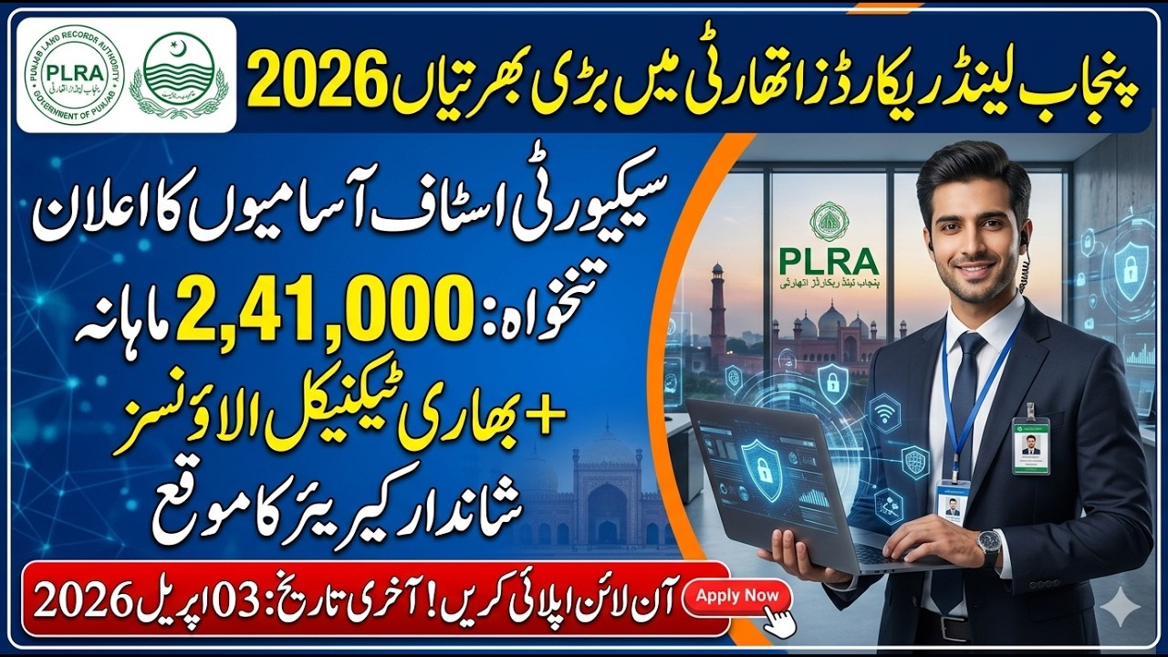 PLRA Jobs 2026 | Punjab Land Records Authority Latest Jobs in Lahore | IT & Cyber Security Vacancies