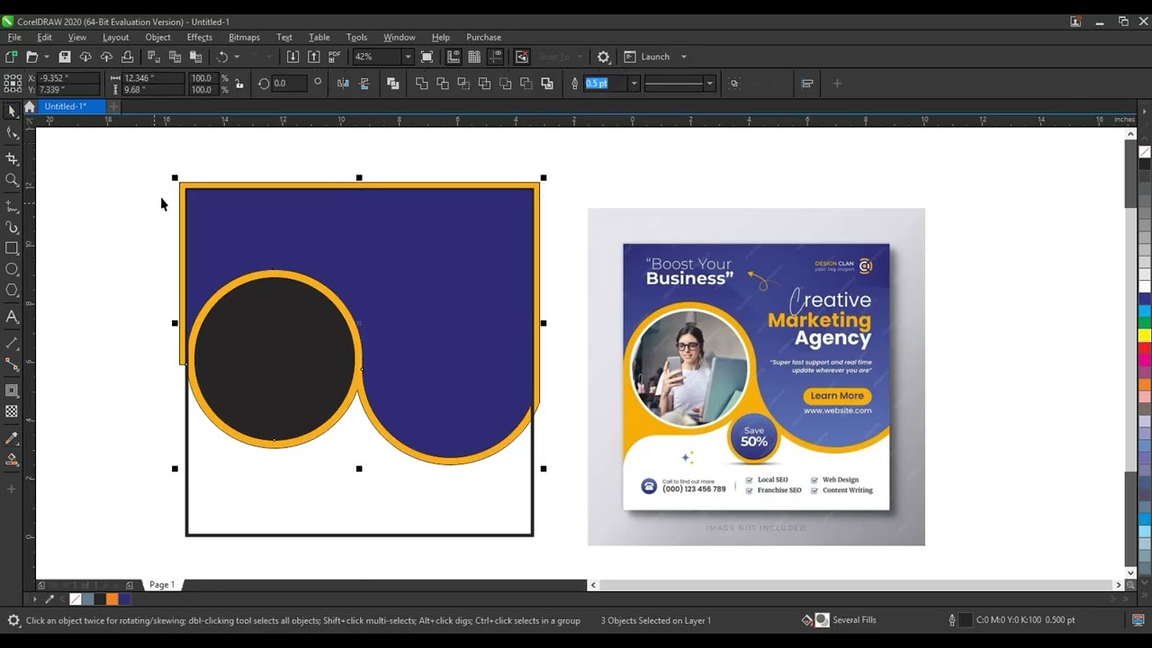 How To Create New Advertising Flyer Design Using Coreldraw- Ahsan Sabri