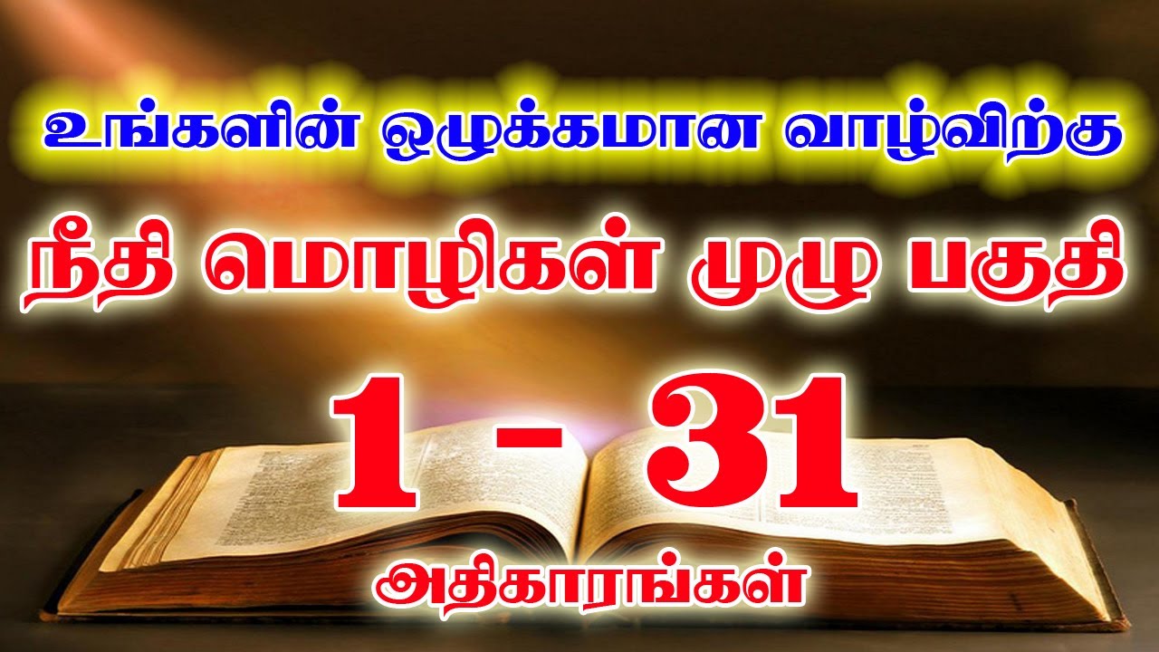 நீதிமொழிகள் முழு பகுதி 1 - 31 | PROVERBS FULL CHAPTER 1 - 31 | TAMIL BIBLE READING | VISUVASAM TV