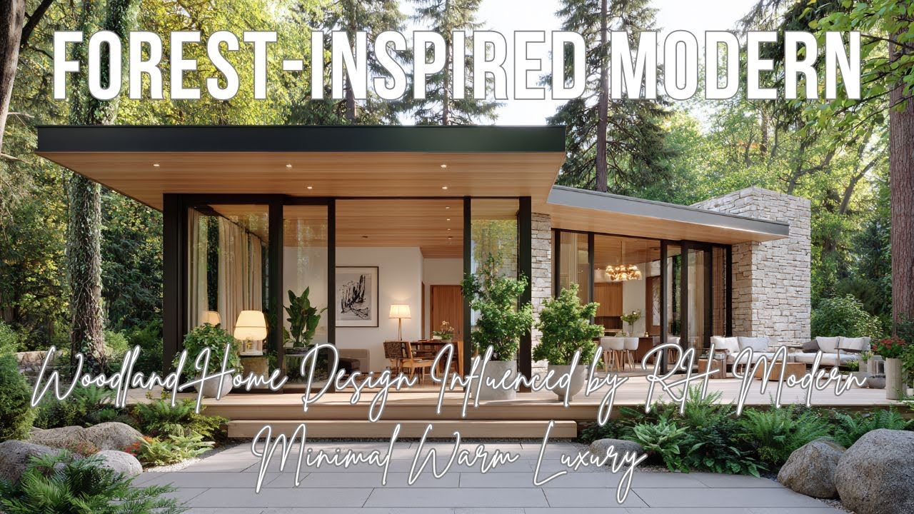 Forest Inspired Modern Woodland Home Design Influenced by RH Modern Minimal Warm Luxury