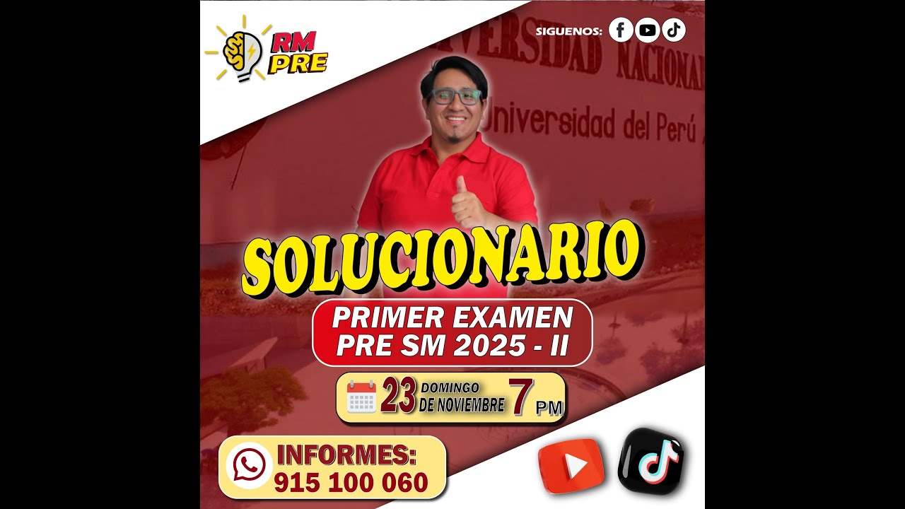 SOLUCIONARIO  1ER EXAMEN PRE SM 2025 II (RM)