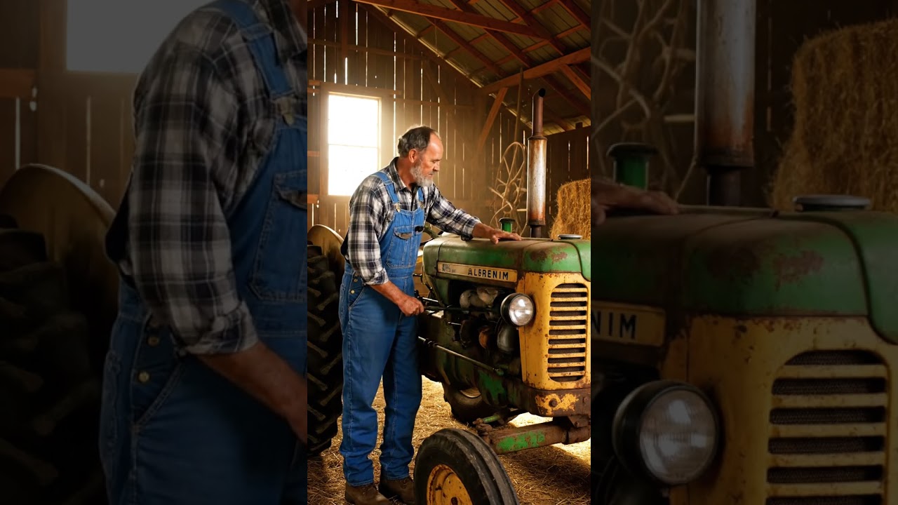 🚜 Farmer Starting Old Tractor in Barn | Village Life ASMR Engine Rumble & Countryside Sounds 🌾