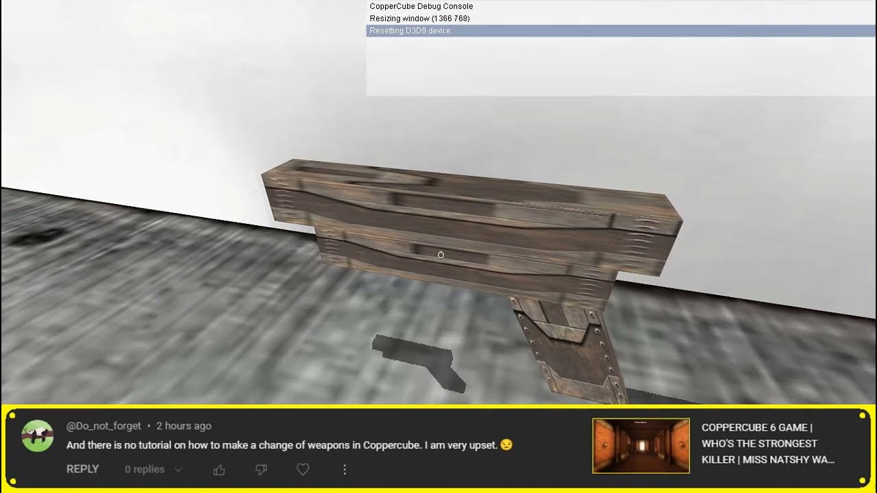 PICKUP CHANGE WEAPONS SYSTEM COPPERCUBE 6.6 BEGINNERS TUTORIAL