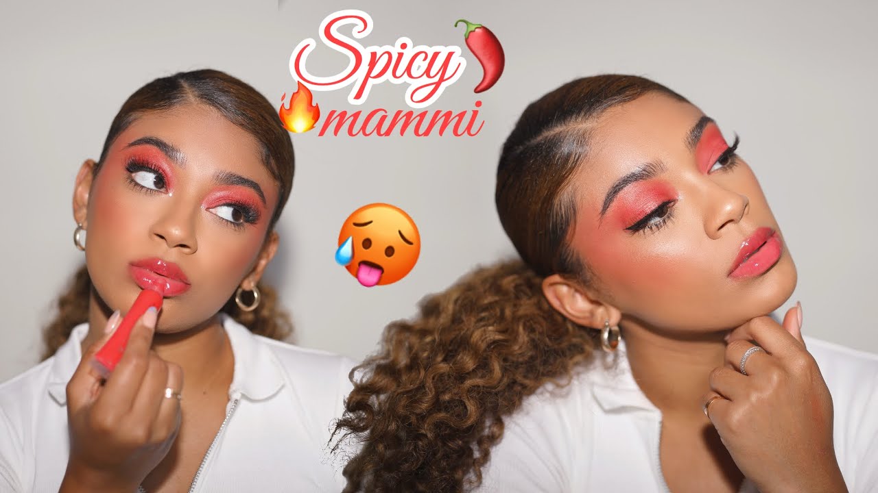 SPICY MAMMi Red Makeup Look!! | jasmeannnn