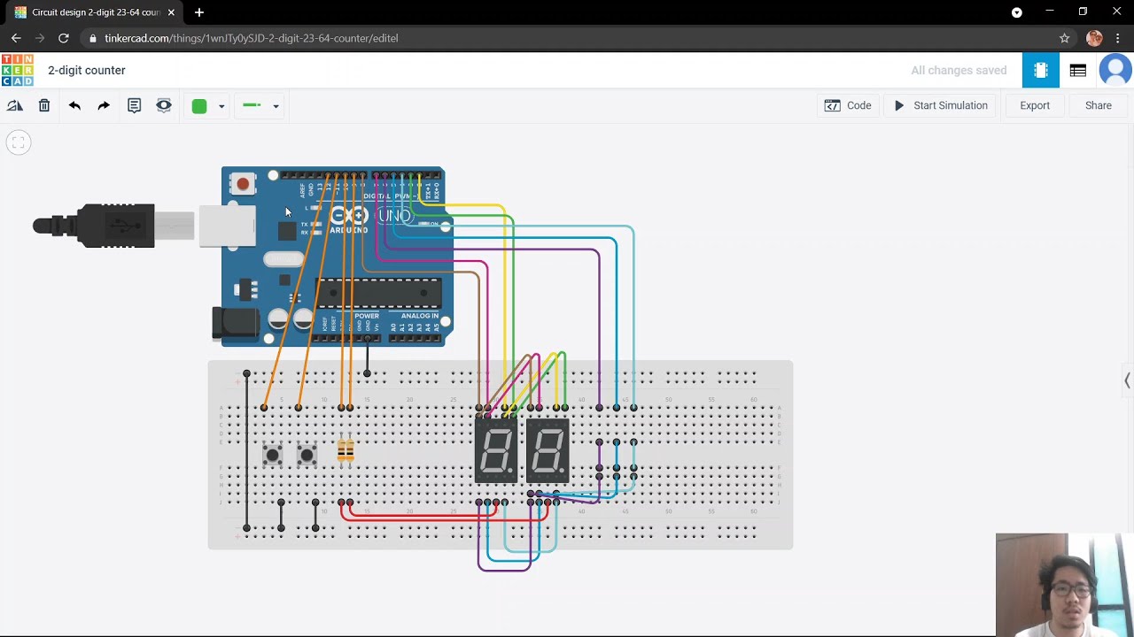 2-Digit Up/Down Counter using Arduino