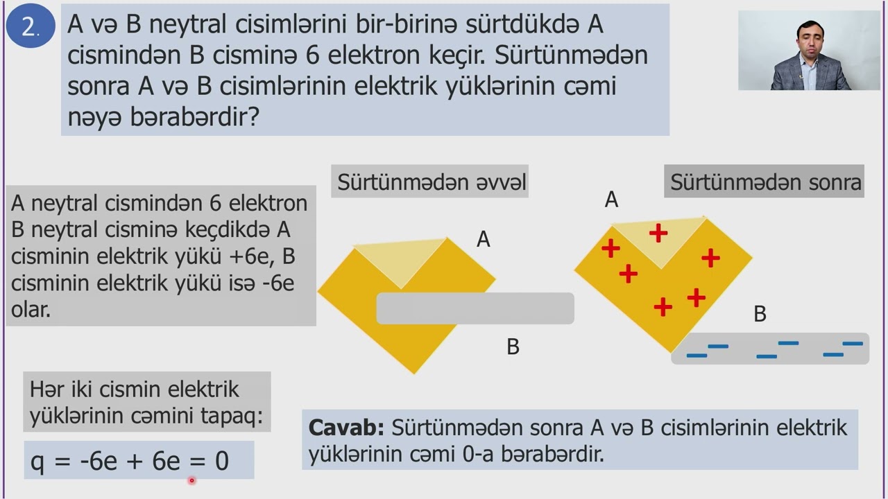 Rəqəmsal məktəb - Fizika VII sinif - Sürtünmə ilə elektriklənmə (ev tapşırığı)