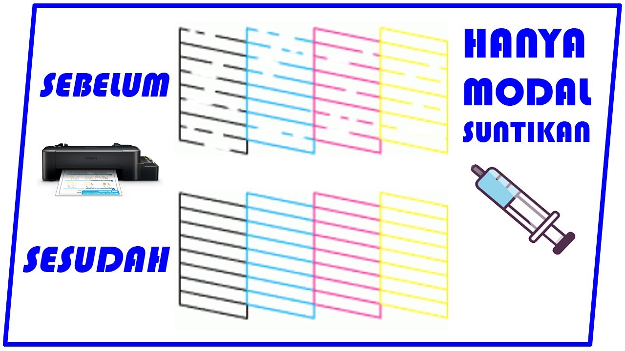 Cara Memperbaiki Printer Epson L120 tinta hitam tidak keluar | L121 warna bergaris