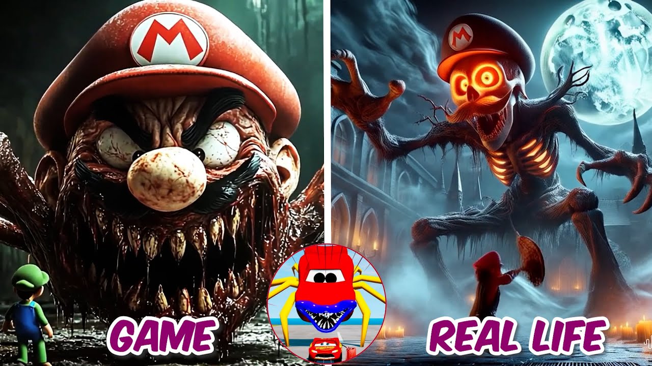 MARIO.EXE Head Eater Monster In Real Life | All Eater Monster | Tiles Hop EDM Rush Coffin Dance Meme