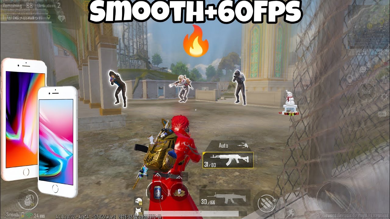 Iphone 8Plus🔥 Stable Smooth+Extreme Erangel Gameplay 😍||No Lag After IOS 16.7.13✅||  Iphone 8Plus