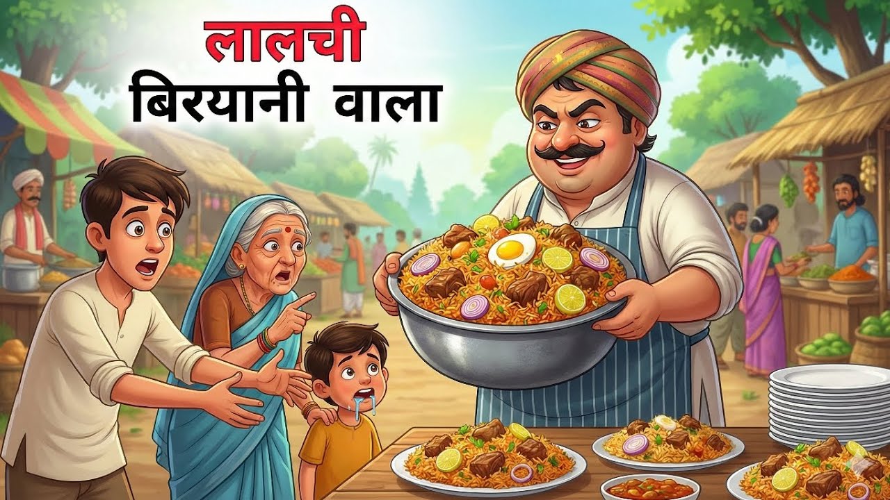 Greedy Biryani Wala 😈 | लालची बिरयानी वाला | Moral Story in Hindi | Cartoon