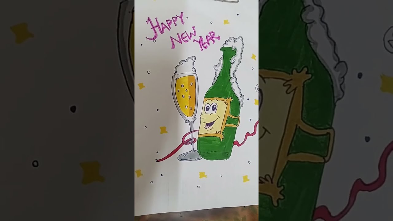 Art Creative is live..|Happy New year 🎊🕛|New year drawing 🎊|New year card 😍#artcreative