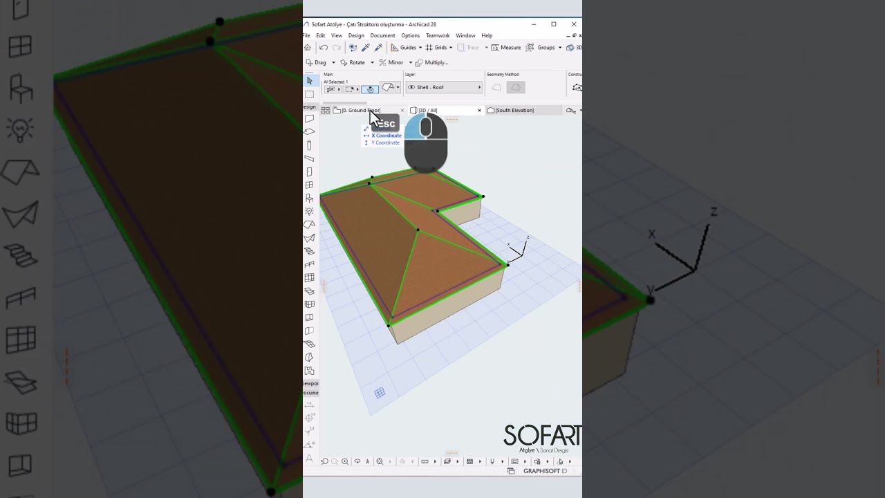 build a roof structure in Archicad