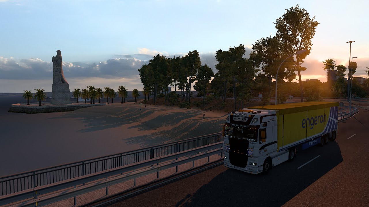 Euro Truck Simulator 2 - Iberia DLC - Solar Power Plant - Sevilla to Huelva (4k60fps)