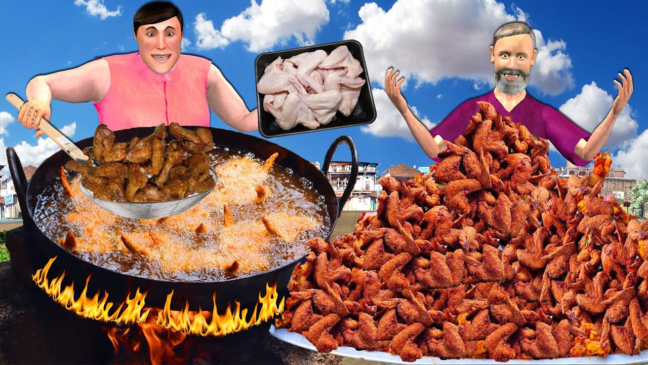 Chicken Wings Cooking Chicken Legs Street Food Hindi Kahaniya Hindi Moral Stories Funny Comedy Video