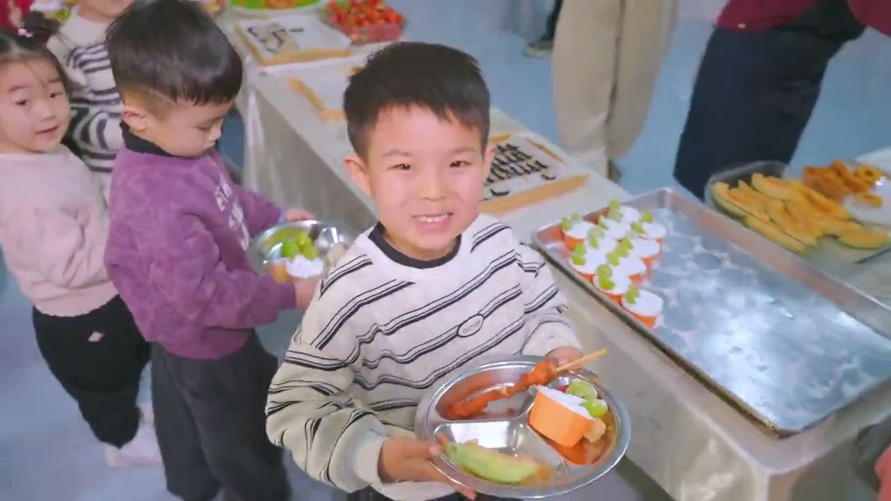 The plate is full to the brim and the joy never ends Kindergarten buffet party a littl