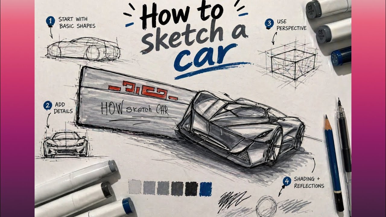 Drawing Cars Like a Pro: Colored Pencil Techniques