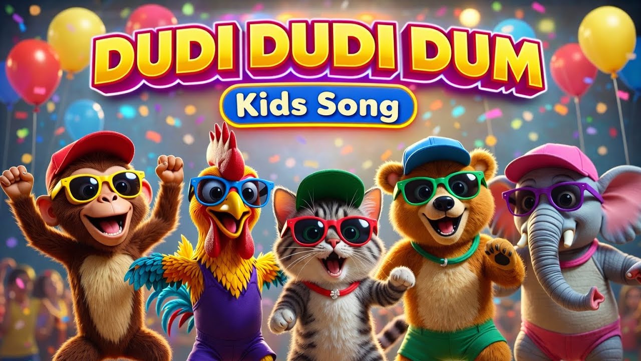 DUDI DUDI DUM | Baby Song | 🐵🐻🦁 Kids Cartoon Dance Song | Nursery Rhymes 