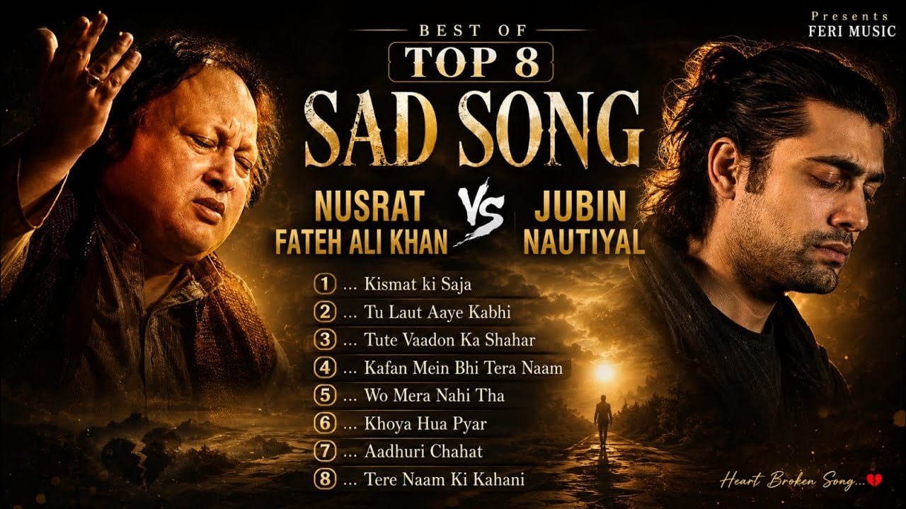 Top 8 Heart Broken Sad Songs 2026 💔 | Nusrat Fateh Ali Khan & Jubin Nautiyal Inspired | Feri Music