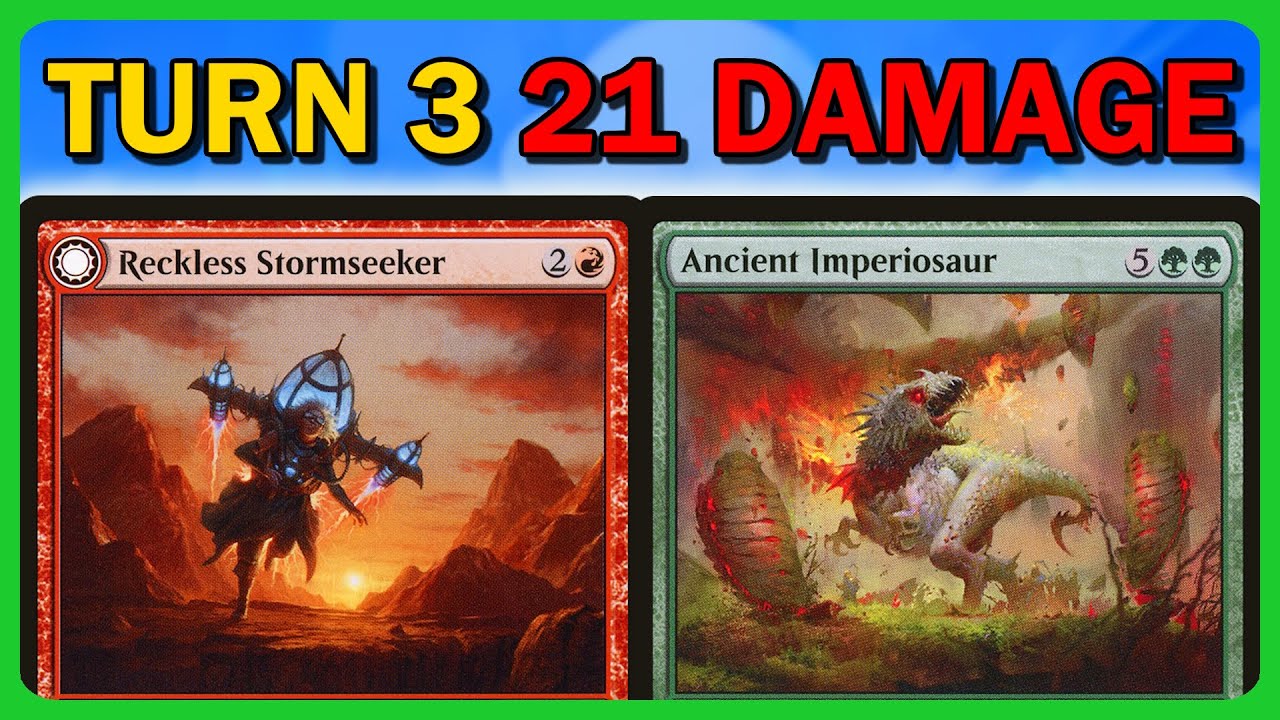 TURN 3 KILL in PIONEER?! | 🔴🟢 Gleeful Dino Combo (MTG Arena)