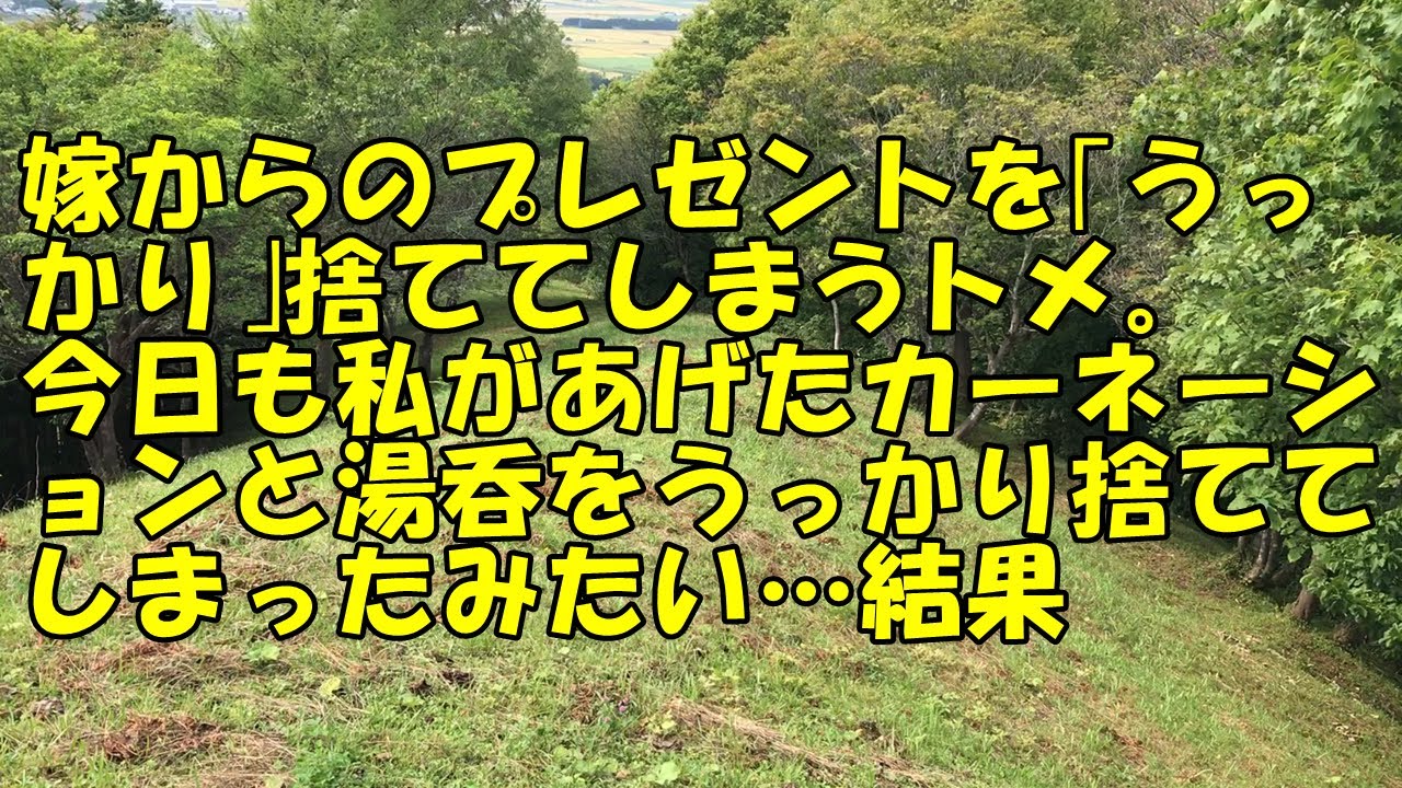 【やれやれ】嫁からのプレゼントを｢うっかり｣捨ててしまうトメ｡今日も私があげたカーネーションと湯呑をうっかり捨ててしまったみたい…結果【痛快・スカッとジャパン！】