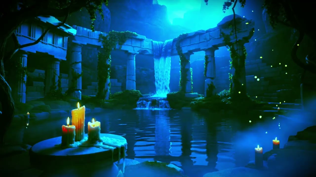 Ancient Temple Flooded Ruins Ambience for Sleep, Studying, or Relaxing Ambience