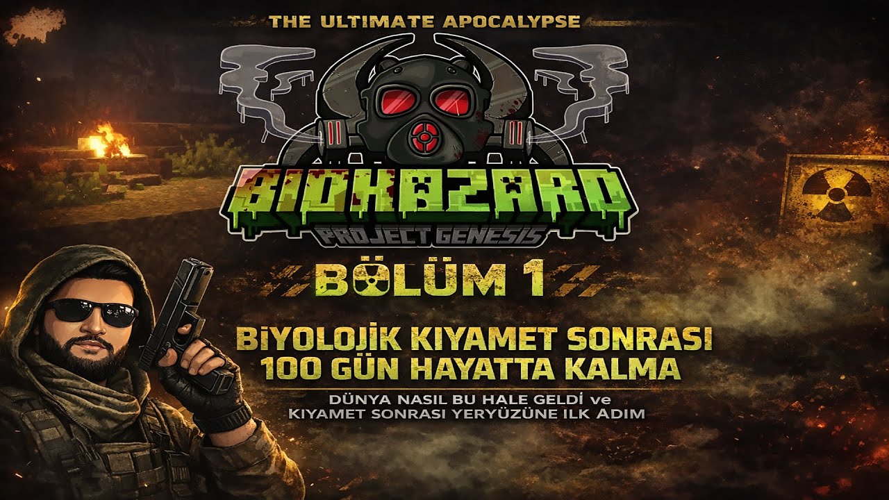 Minecraft Biyolojik Kıyamet Sonrası 100 Gün Hayatta Kalma – Bölüm 1 Yeryüzene İlk Adım