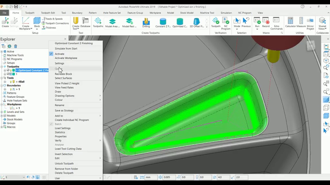 Autodesk PowerMill - Optimized Constant Z Finishing - Tutorial 29 - Tamil