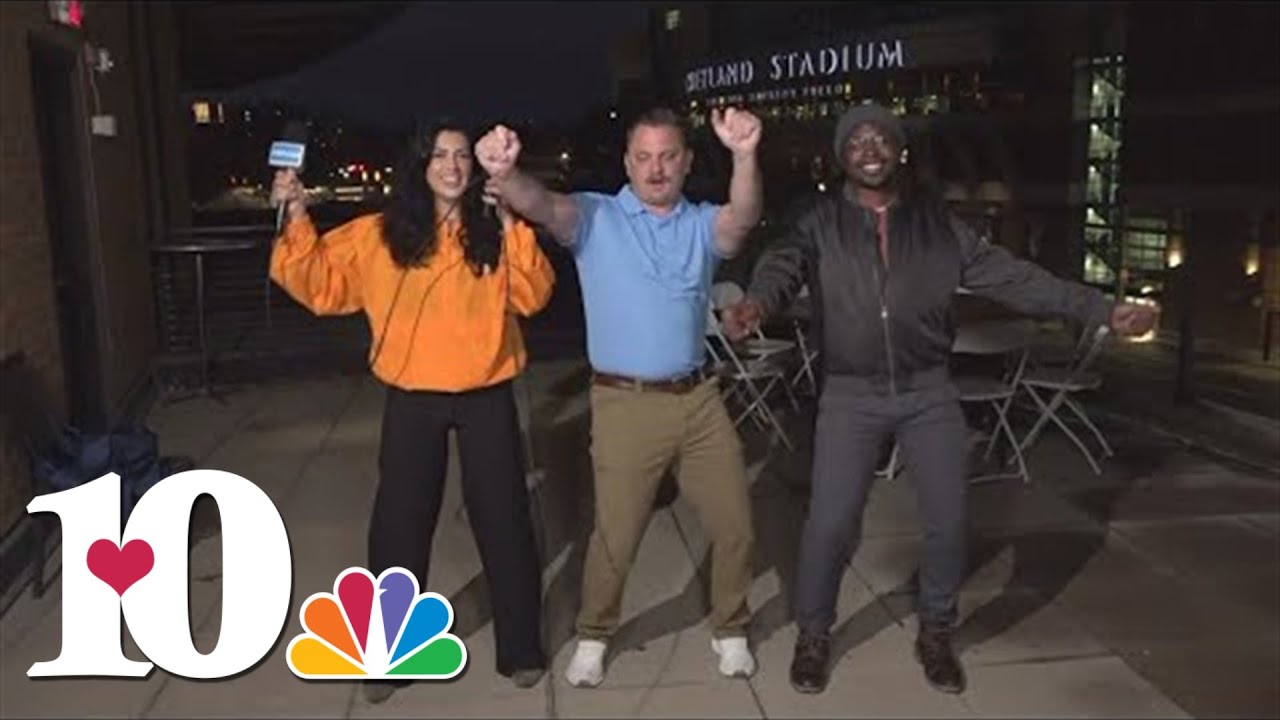 'Blue Shirt Guy' who went viral at Tennessee game dances with Raya and Tevian