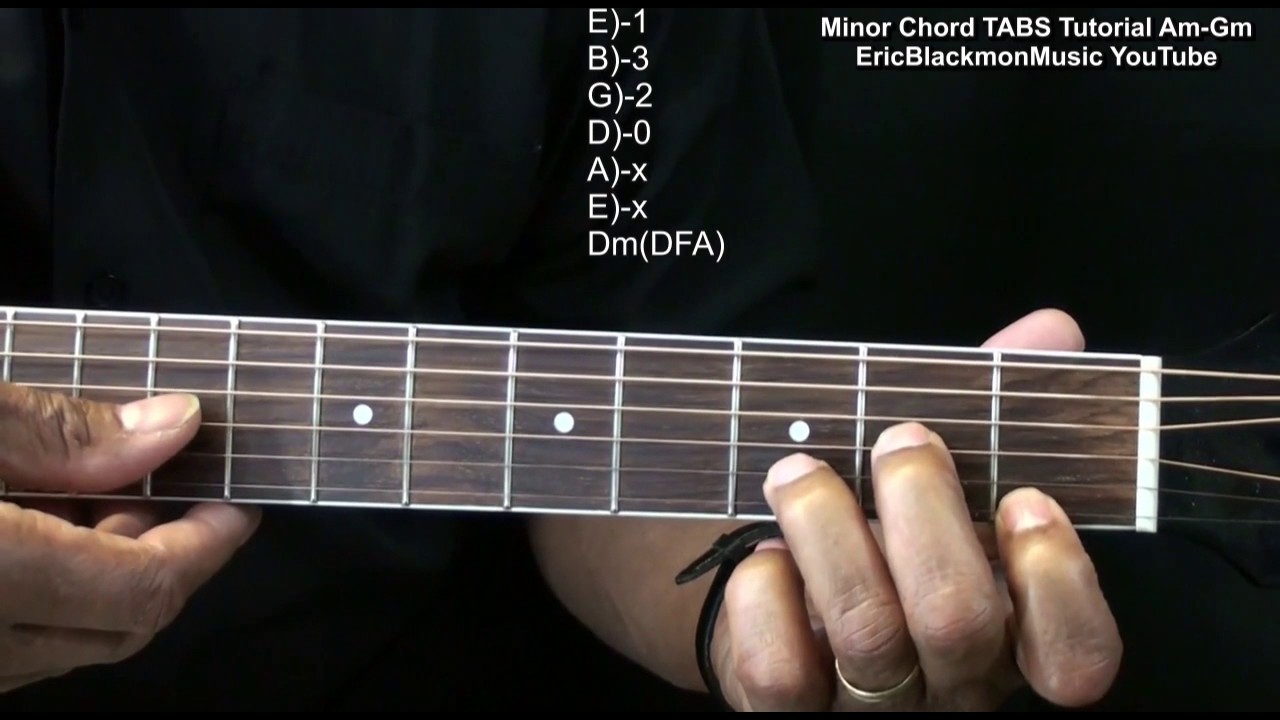 How To Play MINOR CHORDS On Guitar Am Bm Cm Dm Em Fm Gm  @EricBlackmonGuitar