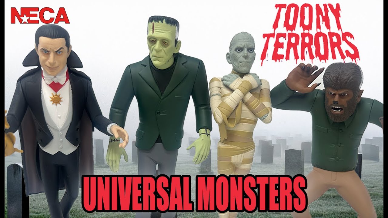 UNBOXING AND REVIEW OF TOONY TERRORS UNIVERSAL MONSTERS DRACULA FRANKENSTEIN WOLFMAN AND MUMMY