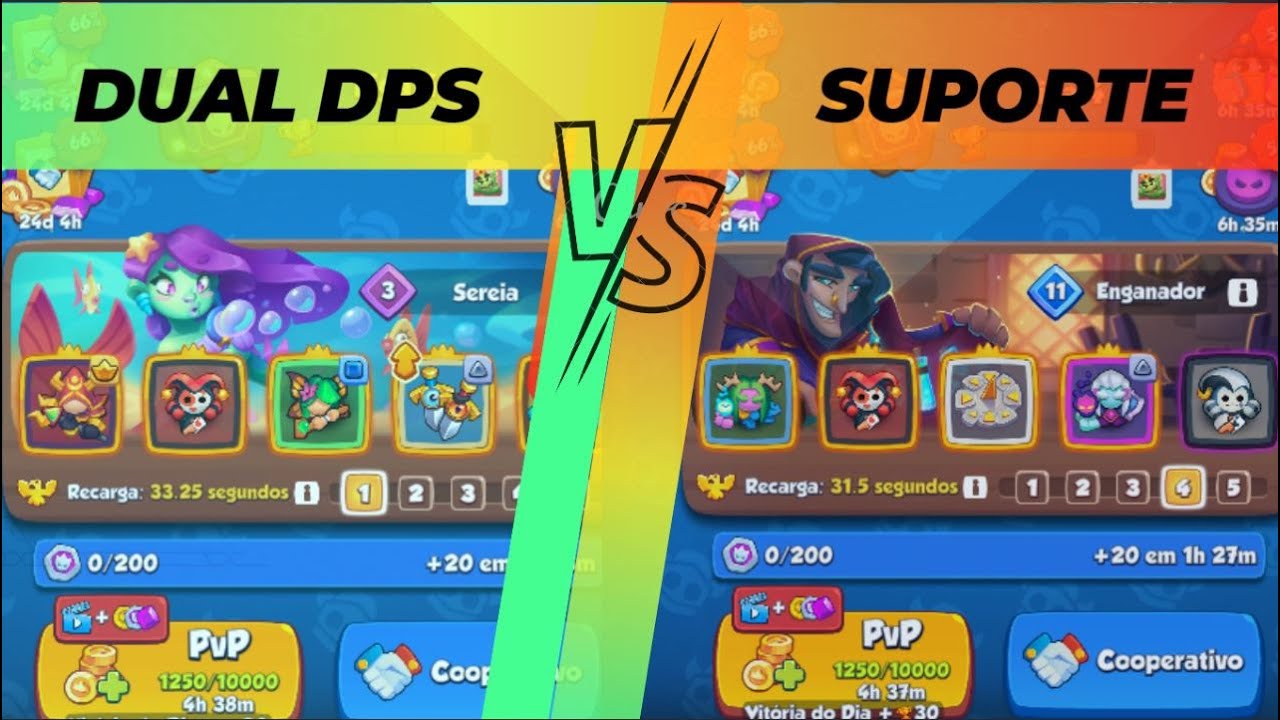 Rush Royale - DUAL DPS OU SUPORTE? QUAL MAIS RAPIDO NO COOP!!