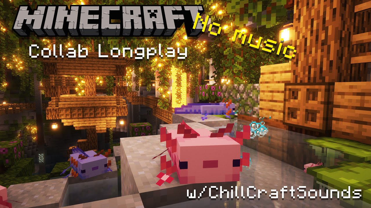 🌿Rainy Minecraft Lush Cave House Build Longplay #1 (No Music)